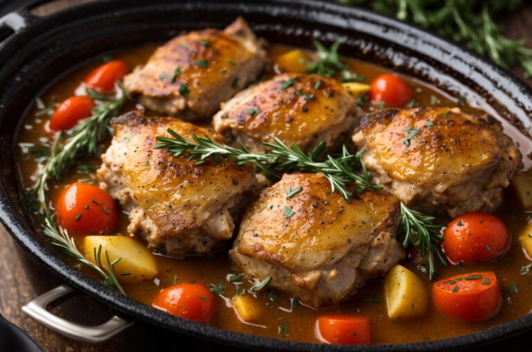 chicken thighs rosemary crock pot recipe