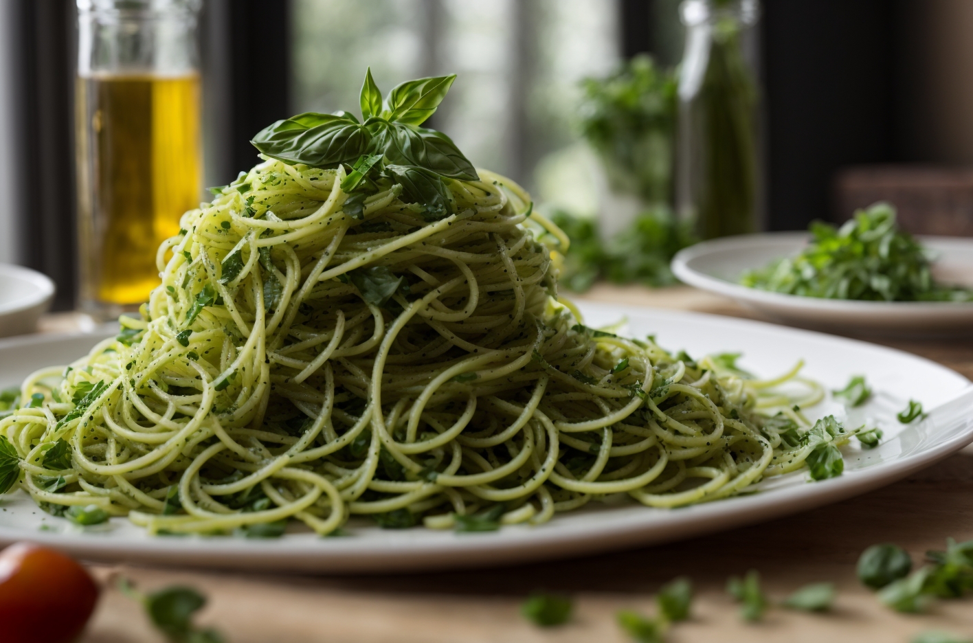 green spaghetti