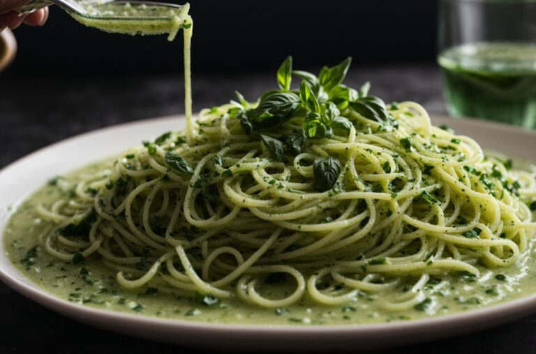 green spaghetti